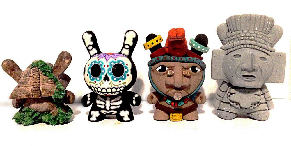 Custom 'Mesoamerican' themed Dunny series from Matthew 'Obscure' Perez